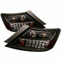 Whole-In-One Black 2Dr LED Tail Lights for 2006-2008 Honda Civic - Black WH3850306